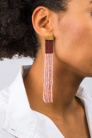 Gold Ohrringe Fringe "Vistoris Lake Brown Ancient Rose"