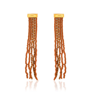 Gold Ohrringe Fringe "Raw Sienna Picasso Brown"