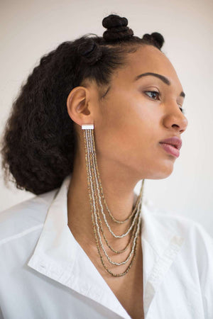 Picasso Earring-Chain Silver EINZELSTÜCK