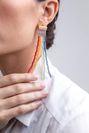 Ohrring Fringe "Rainbow“