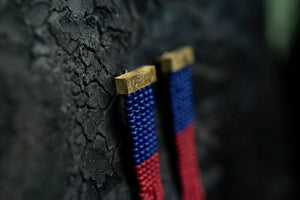 Gold Ohrringe Fringe "Navy Red"