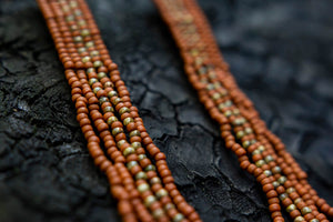 Gold Ohrringe Fringe "Raw Sienna Picasso Brown"