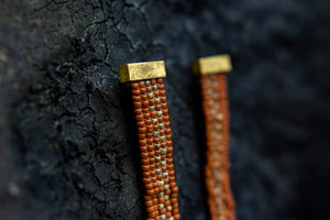 Gold Ohrringe Fringe "Raw Sienna Picasso Brown"