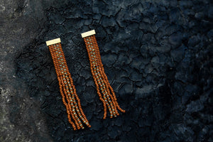 Gold Ohrringe Fringe "Raw Sienna Picasso Brown"