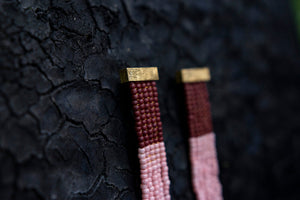 Gold Ohrringe Fringe "Vistoris Lake Brown Ancient Rose"