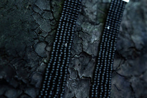 Silber Ohrringe Fringe "Frosted Black Silver Lined Crystal"