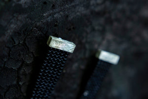 Silber Ohrringe Fringe "Frosted Black Silver Lined Crystal"