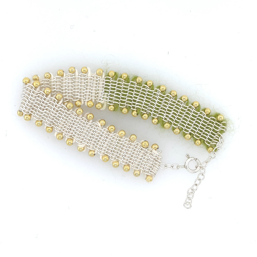 Glanzband (Silberweißgrün)