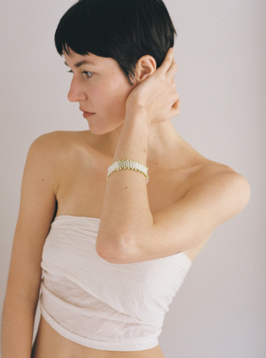 Glanzband (Silberweißgrün)