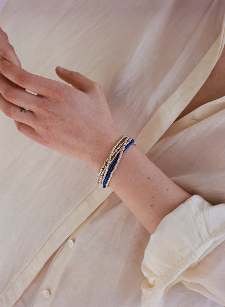 Silver Royal Blue Twist