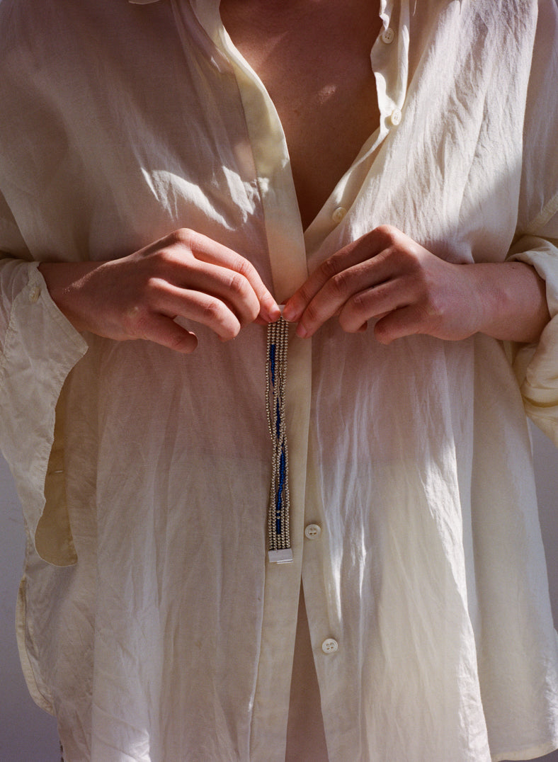 Silver Royal Blue Twist