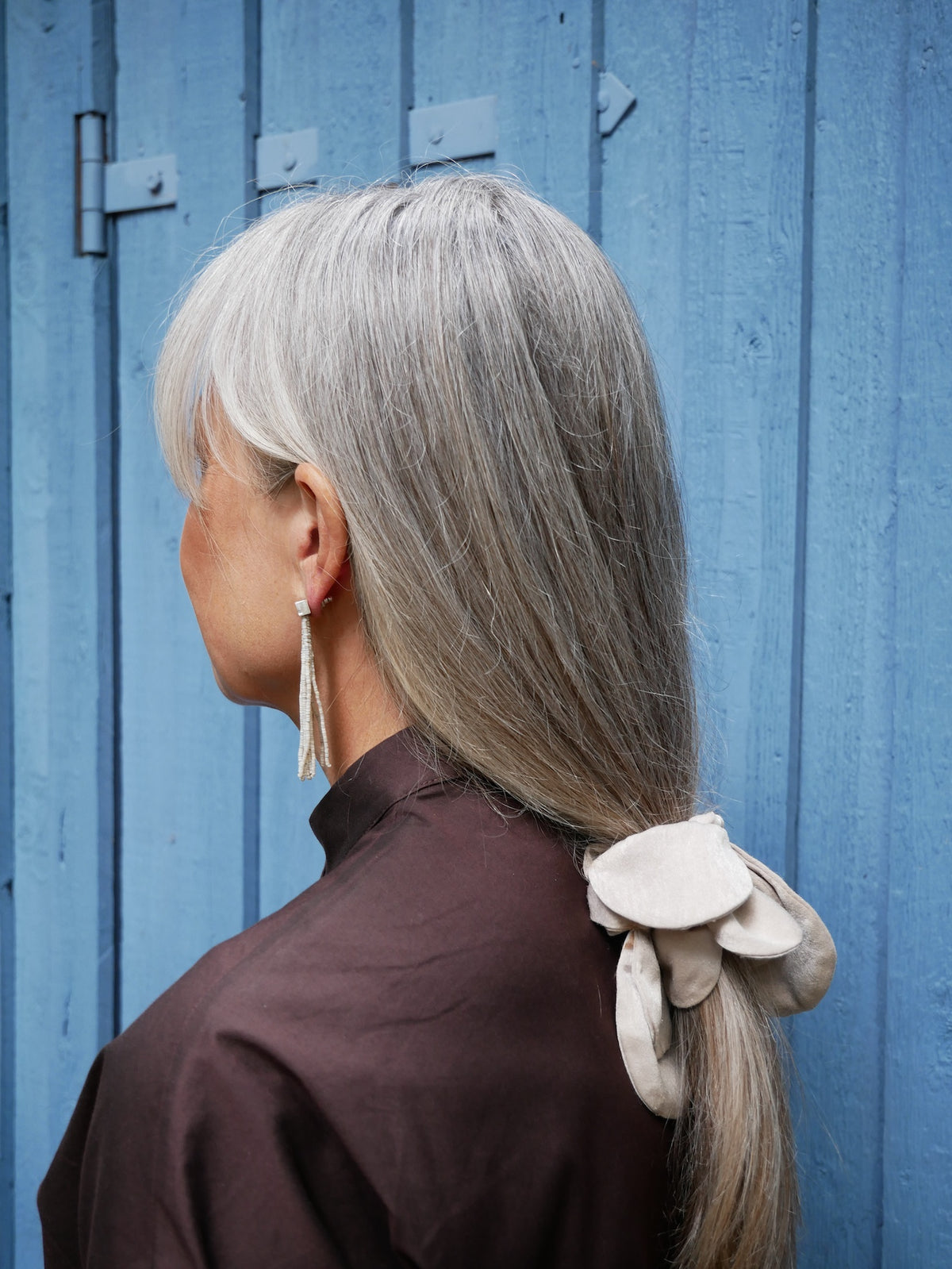 Heishi Fringe Grey