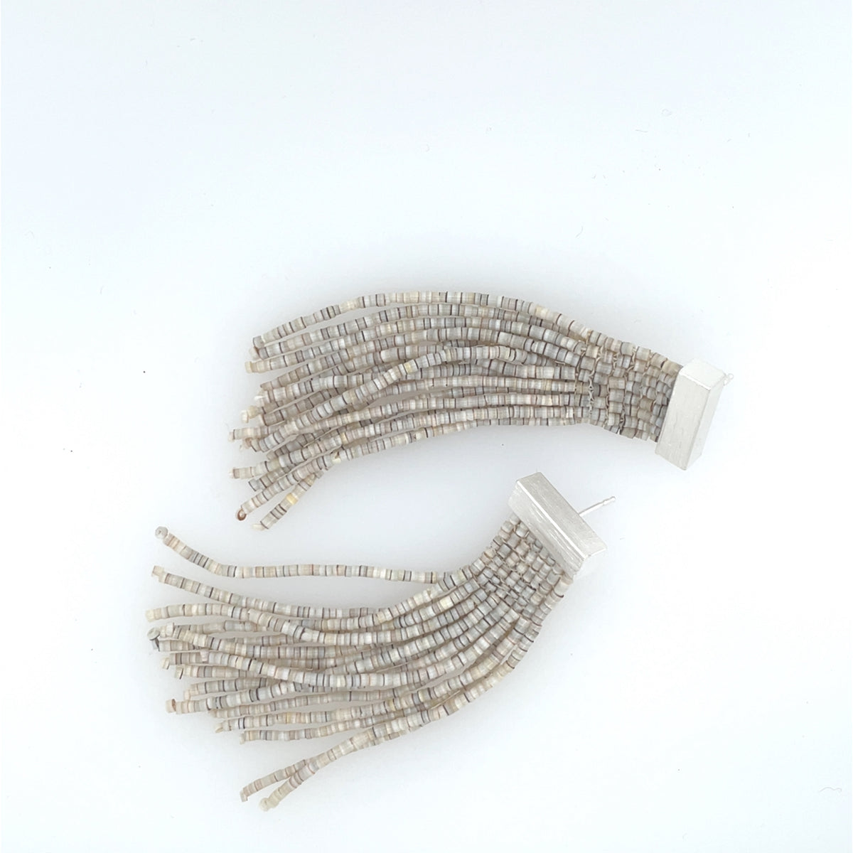 Heishi Fringe Grey