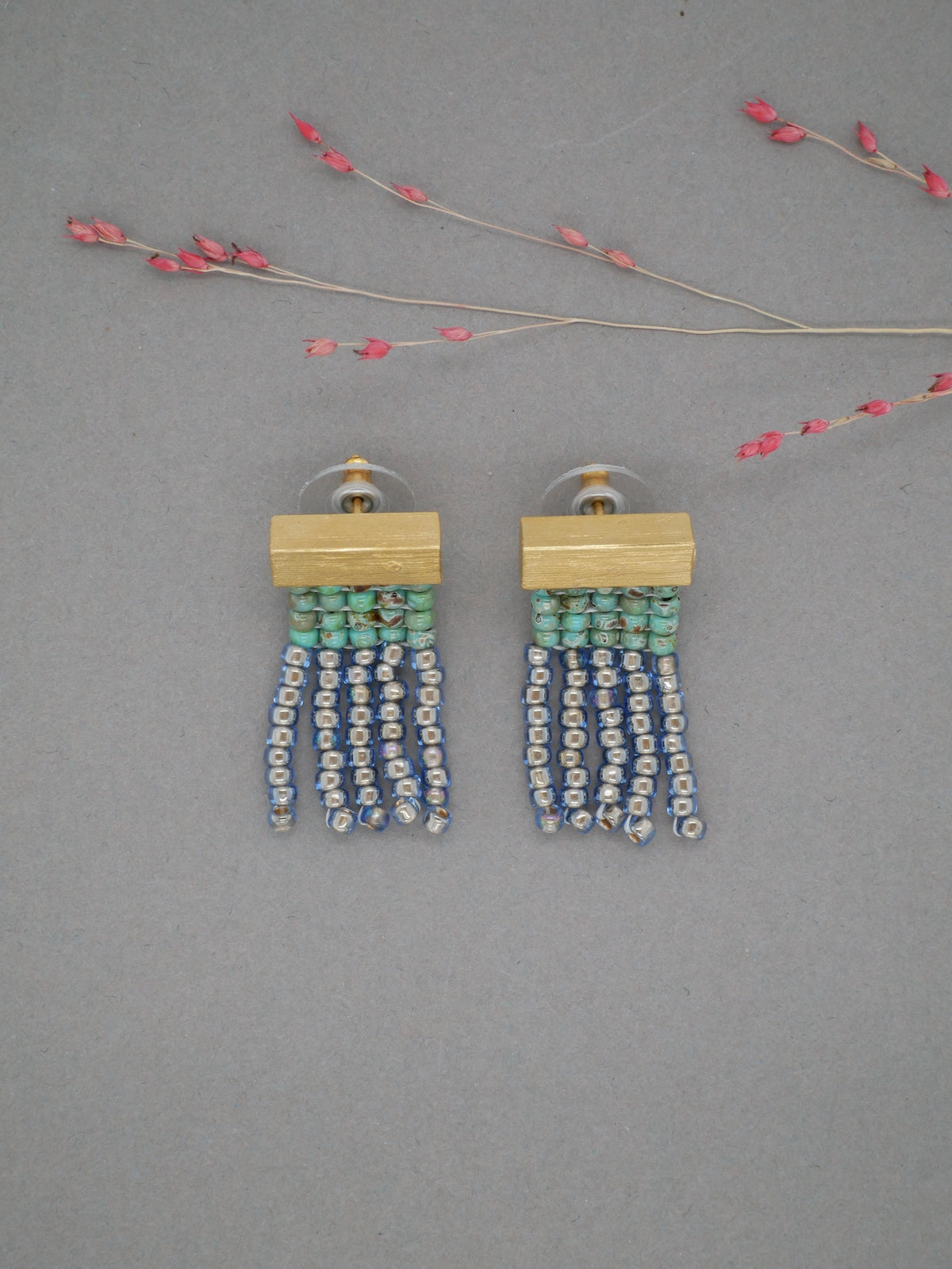 Seafoam Picasso Green Blue Mini Fringe