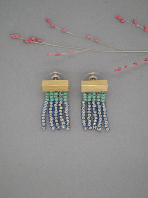 Seafoam Picasso Green Blue Mini Fringe