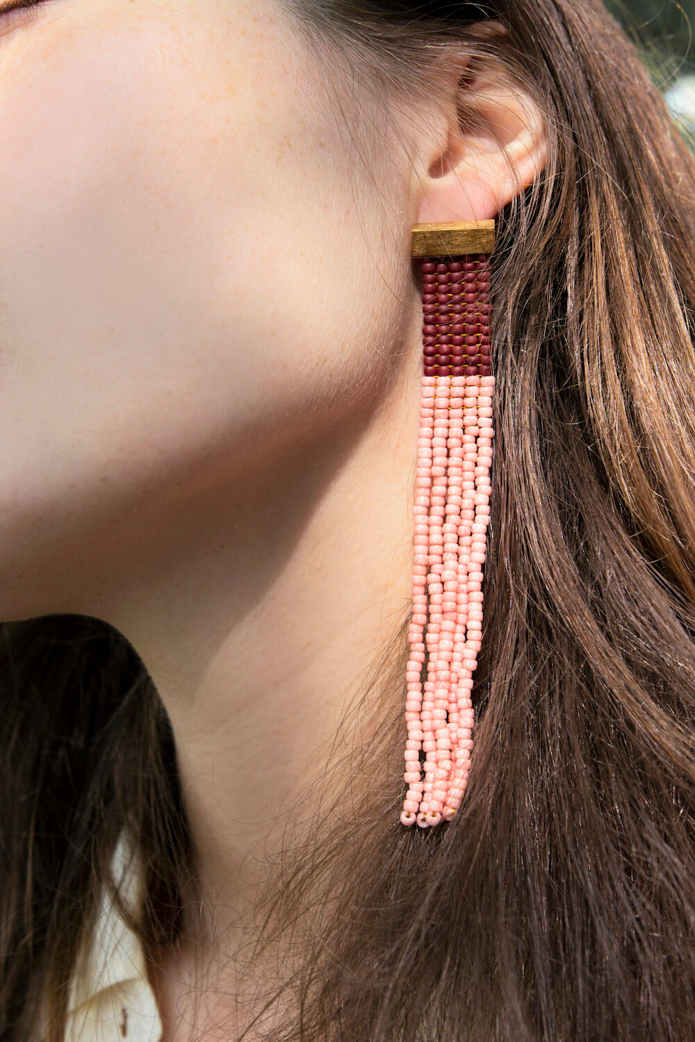 Gold Ohrringe Fringe &quot;Vistoris Lake Brown Ancient Rose&quot;