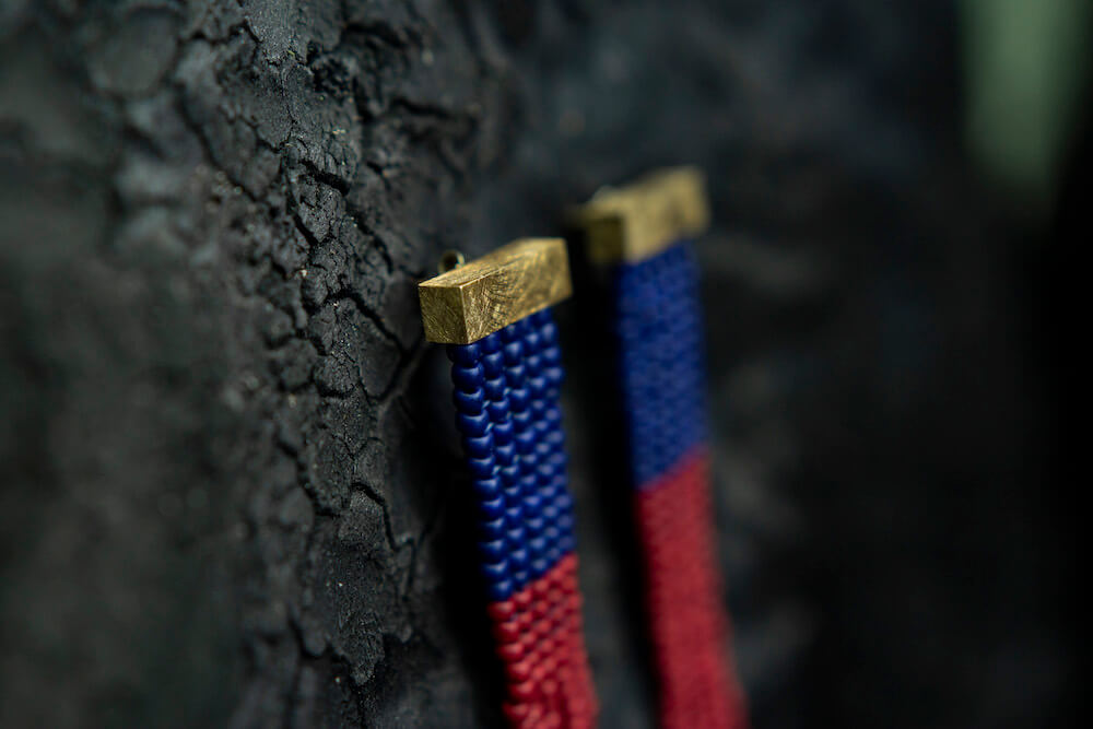 Gold Ohrringe Fringe &quot;Navy Red&quot;