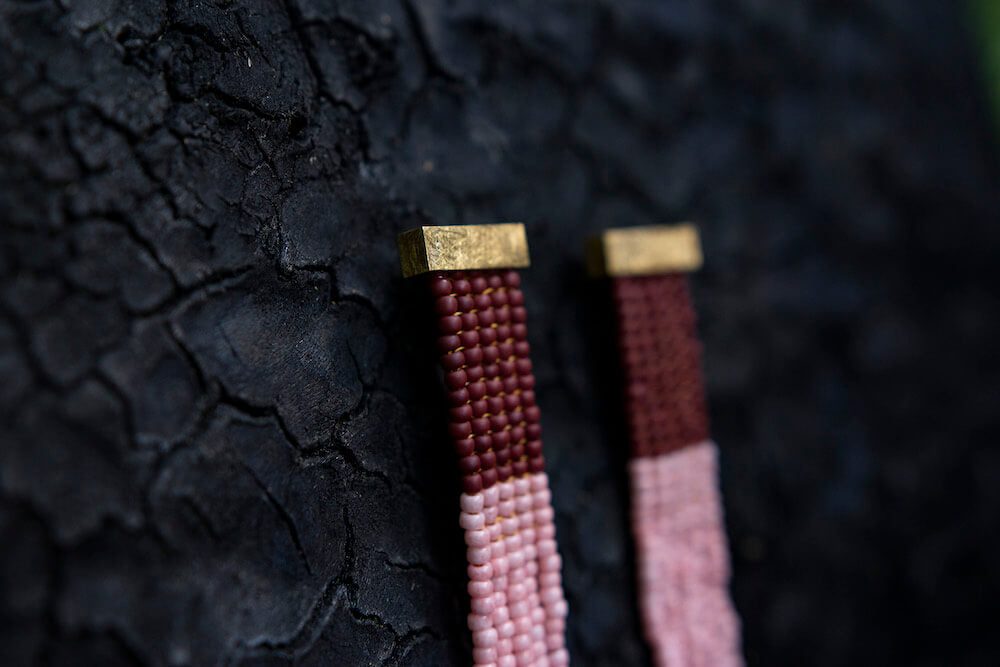 Gold Ohrringe Fringe &quot;Vistoris Lake Brown Ancient Rose&quot;