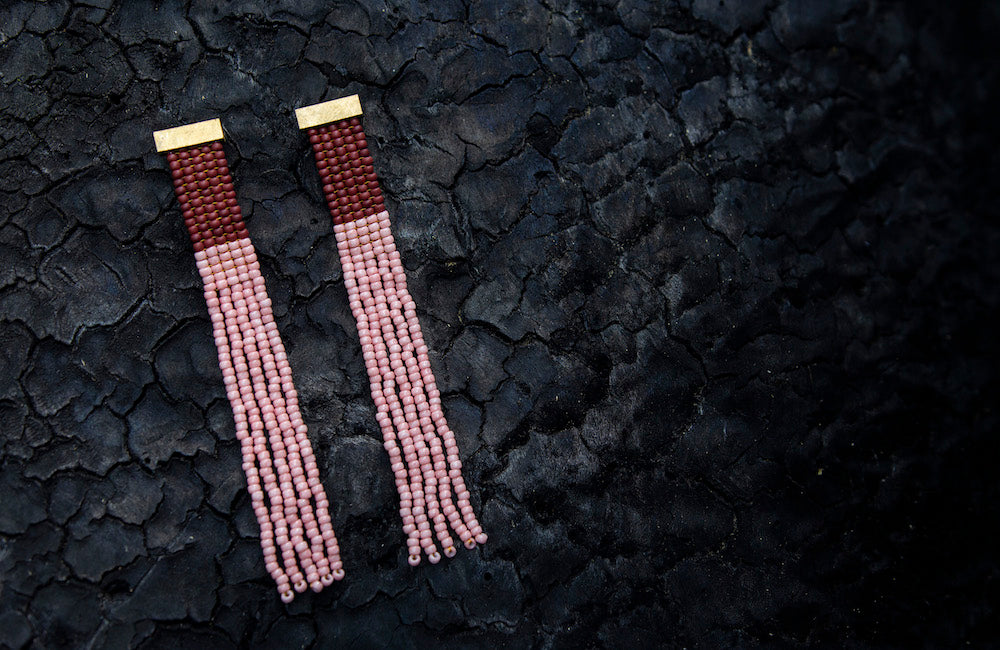 Gold Ohrringe Fringe &quot;Vistoris Lake Brown Ancient Rose&quot;